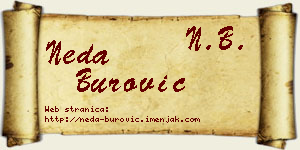 Neda Burović vizit kartica